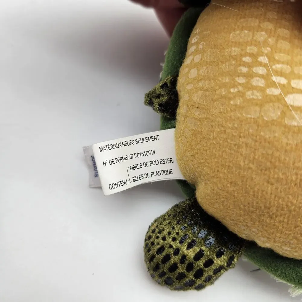 Aurora World Sea Turtle Plush Stuffed‎ Animal Green Beanie Soft Toy Small Kids